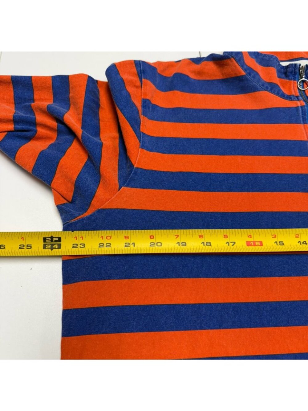 Stone Island X Supreme Quarter Zip Striped T Shirt Long Sleeve XL Authentic - Picture 13 of 14